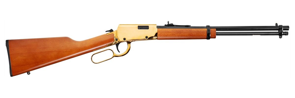 Rossi RL22181WD-GLD1 Rio Bravo 22 LR 15+1 18in Polished Black Barrel, Gold