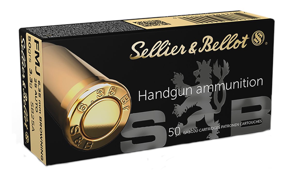 Sellier Bellot SB25A Handgun 25ACP 50gr Full Metal Jacket 50 Per Box/40 Cas