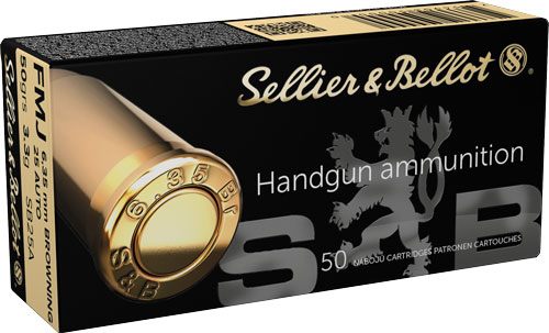 Sellier Bellot SB25A Handgun 25ACP 50gr Full Metal Jacket 50 Per Box/40 Cas view 2