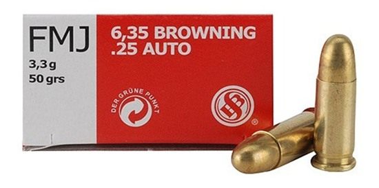 Sellier Bellot SB25A Handgun 25ACP 50gr Full Metal Jacket 50 Per Box/40 Cas view 3