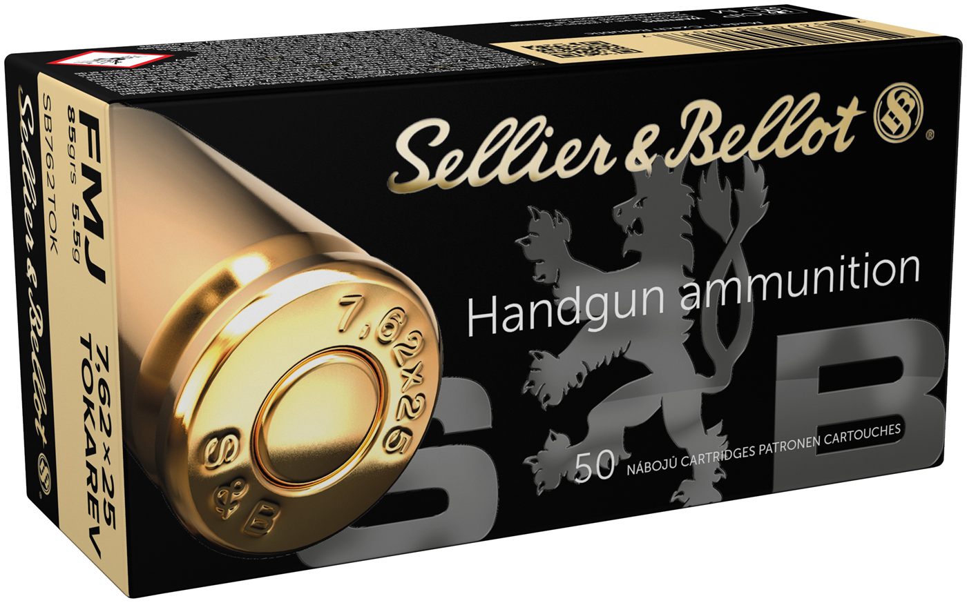 Sellier Bellot SB762TOK Handgun 7.62x25mmTokarev 85gr Full Metal Jacket 50 view 2