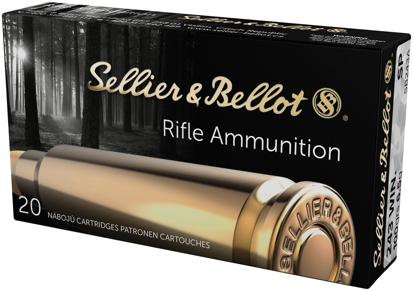 Sellier Bellot SB243A Rifle 243 Win 100gr Soft Point 20 Per Box/25 Case view 2