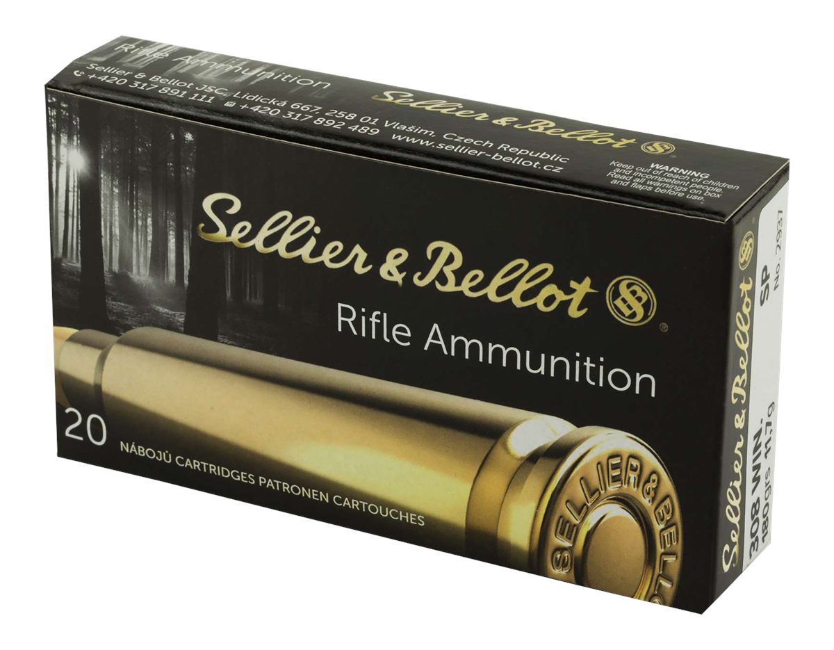 Sellier Bellot SB308C Rifle 308 Win 180gr Soft Point 20 Per Box/25 Case