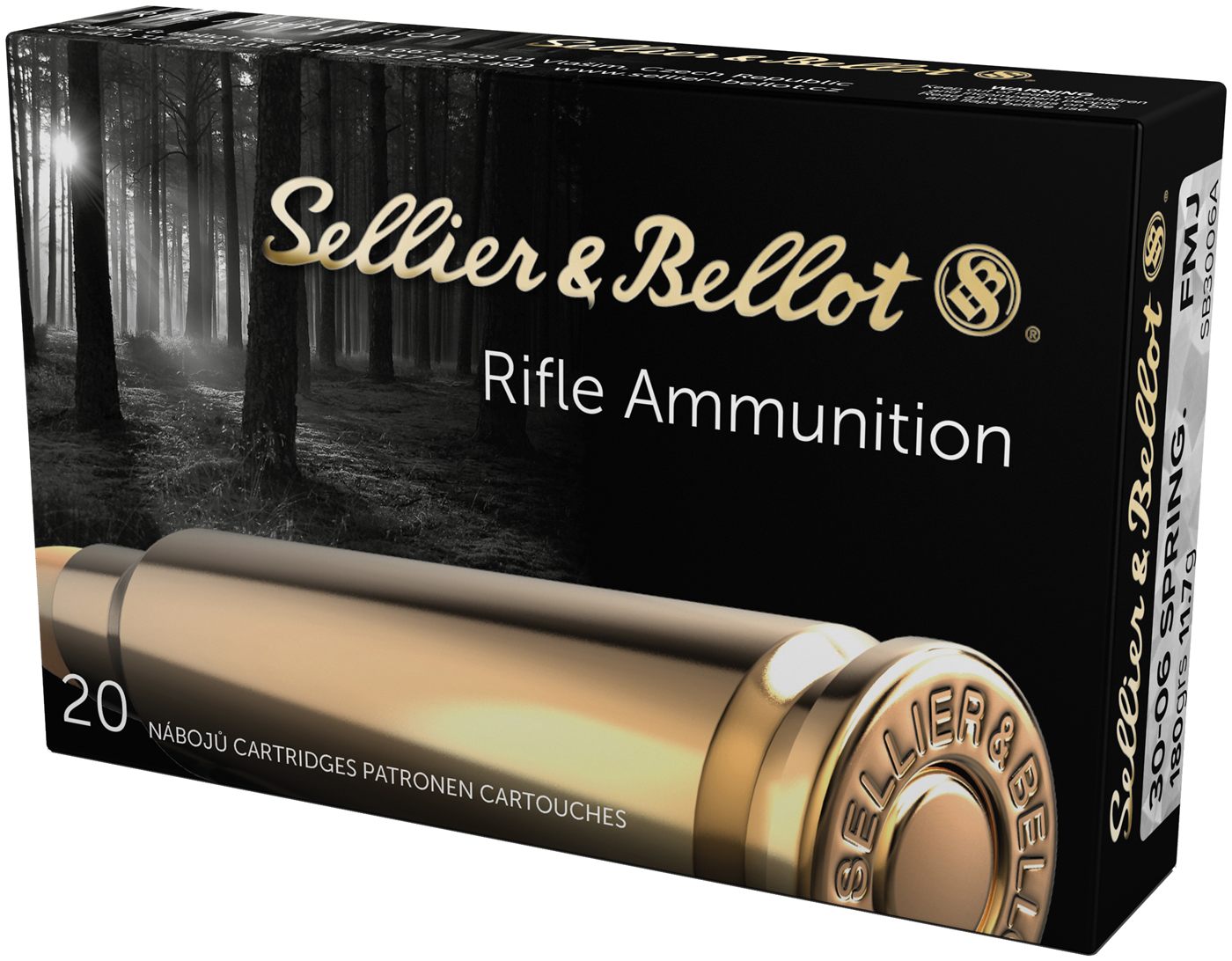 Sellier Bellot SB3006A Rifle 30-06 Springfield 180gr Full Metal Jacket 20 P view 2