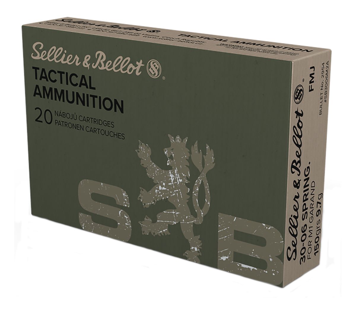Sellier Bellot SB3006M2 Rifle 30-06 Springfield 150gr Full Metal Jacket 20