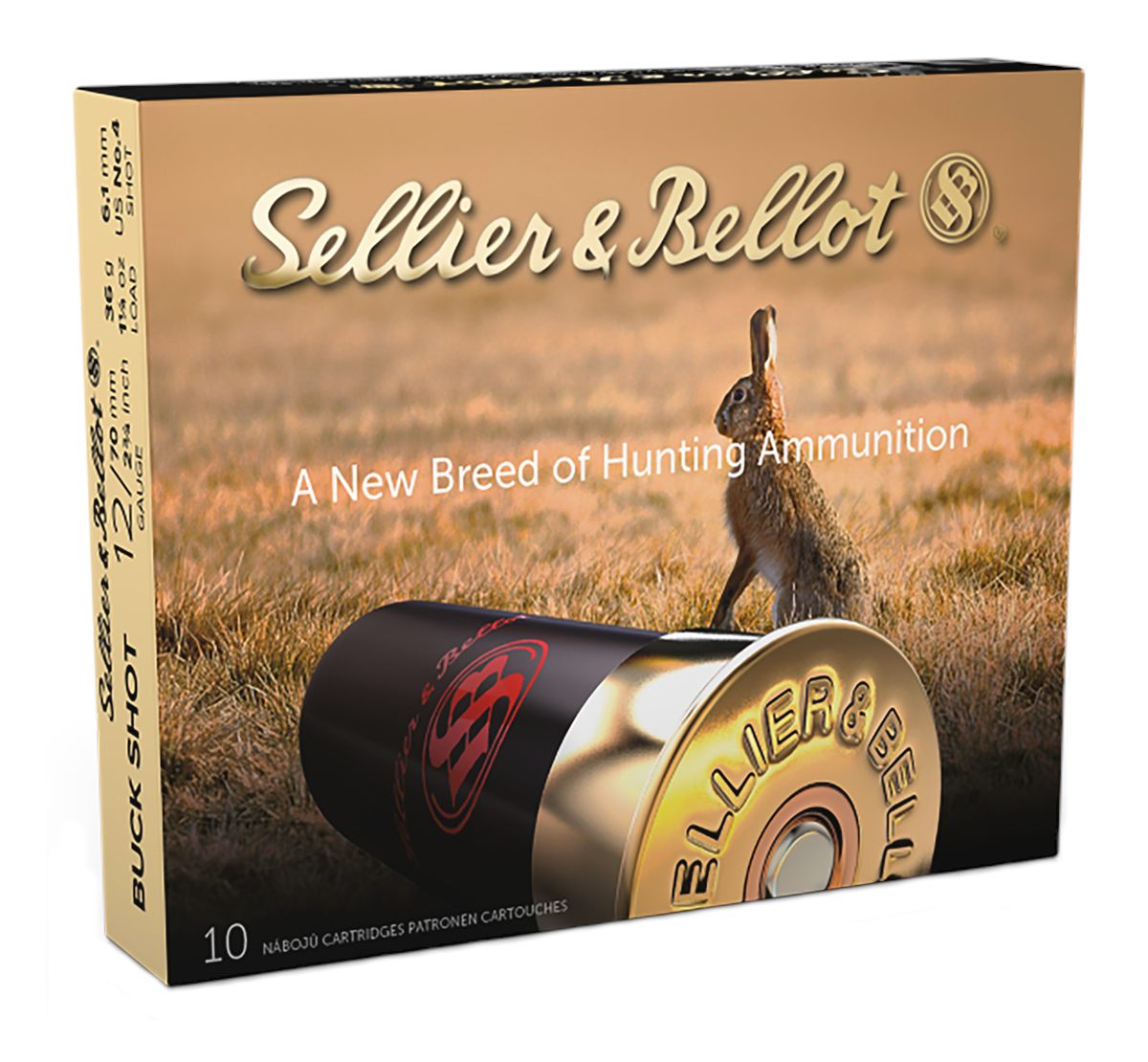Sellier Bellot SB12BSD Hunting 12 Gauge 2.75in 27 Pellets 1 1/4oz 4 Buck Sh