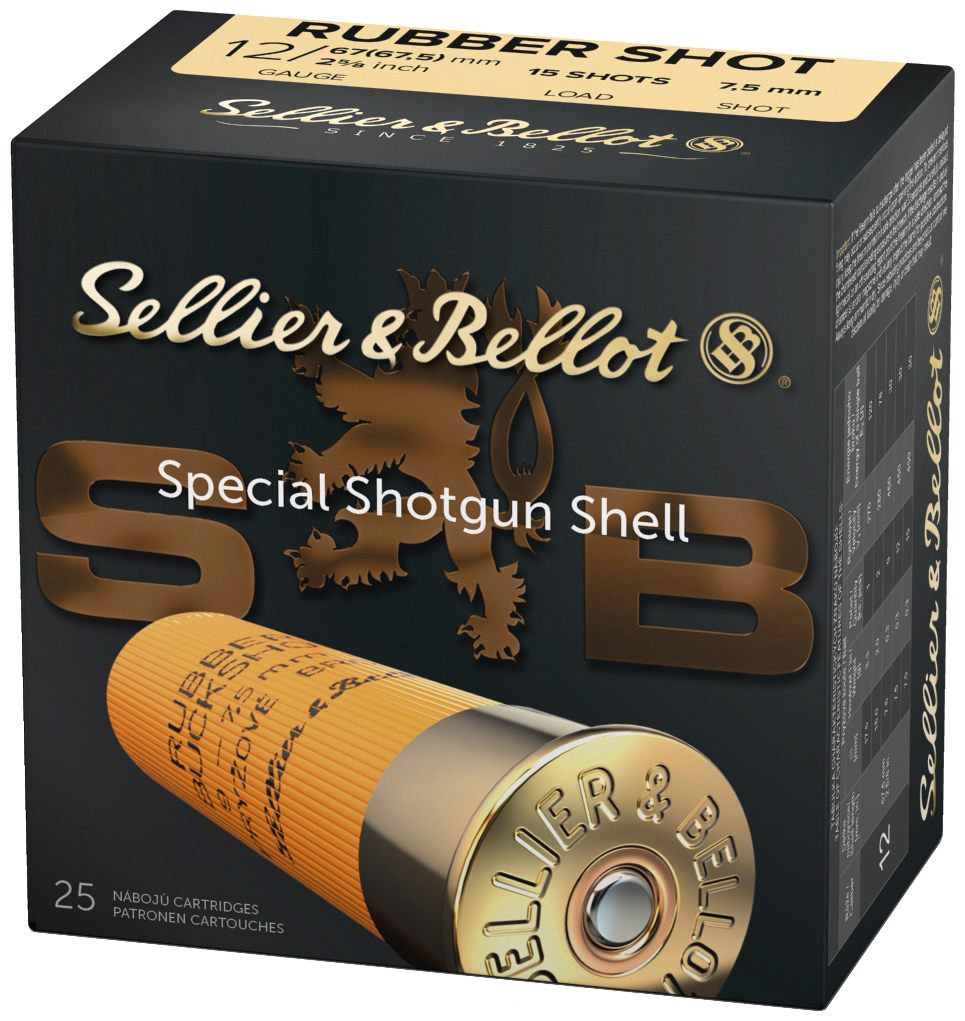 Sellier Bellot SB12RSA Shotgun 12 Gauge 2.75in 2 11/16oz 15 Rubber Pellets view 2
