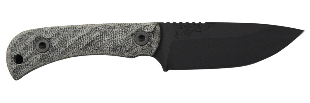 Half Face Blades Cavner JR 3.5in Blade, 7.5inOA, S45VN Armor BLK, GRY Micar