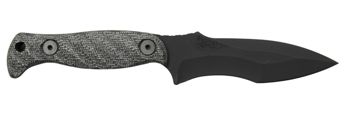 Half Face Blades Extremis 3.5in Blade, 7.5inOA, S45VN Steel, Armor BLK, Gra
