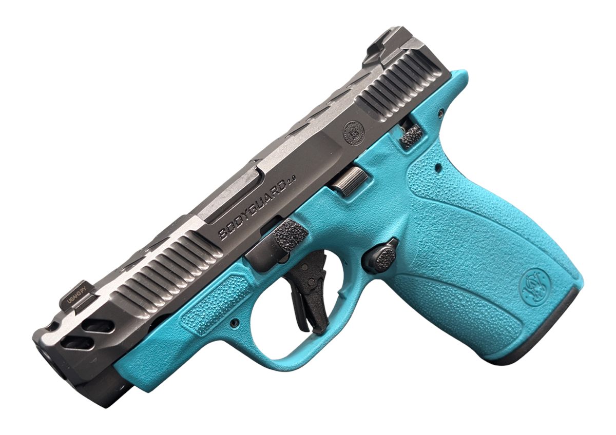 Smith Wesson PC Bodyguard 2.0 Carry Comp Aztec Teal FRM 380ACP Pistol 3.1in