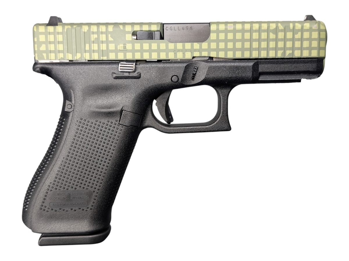 Glock 45 V DNC 9MM Pistol 4in Black-BLK/GRN Slide FXD 3-17RD Mags