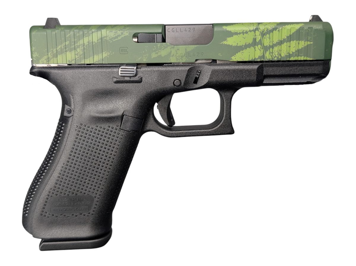 Glock 45 V ISLAND Camo 9MM Pistol 4in Black-BLK/GRN Slide FXD 3-17RD Mags