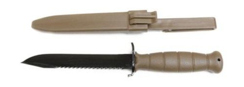 Glock Field Knife/Saw Back 6-1/2in Clip Point Blade Black Flat Dark Earth B