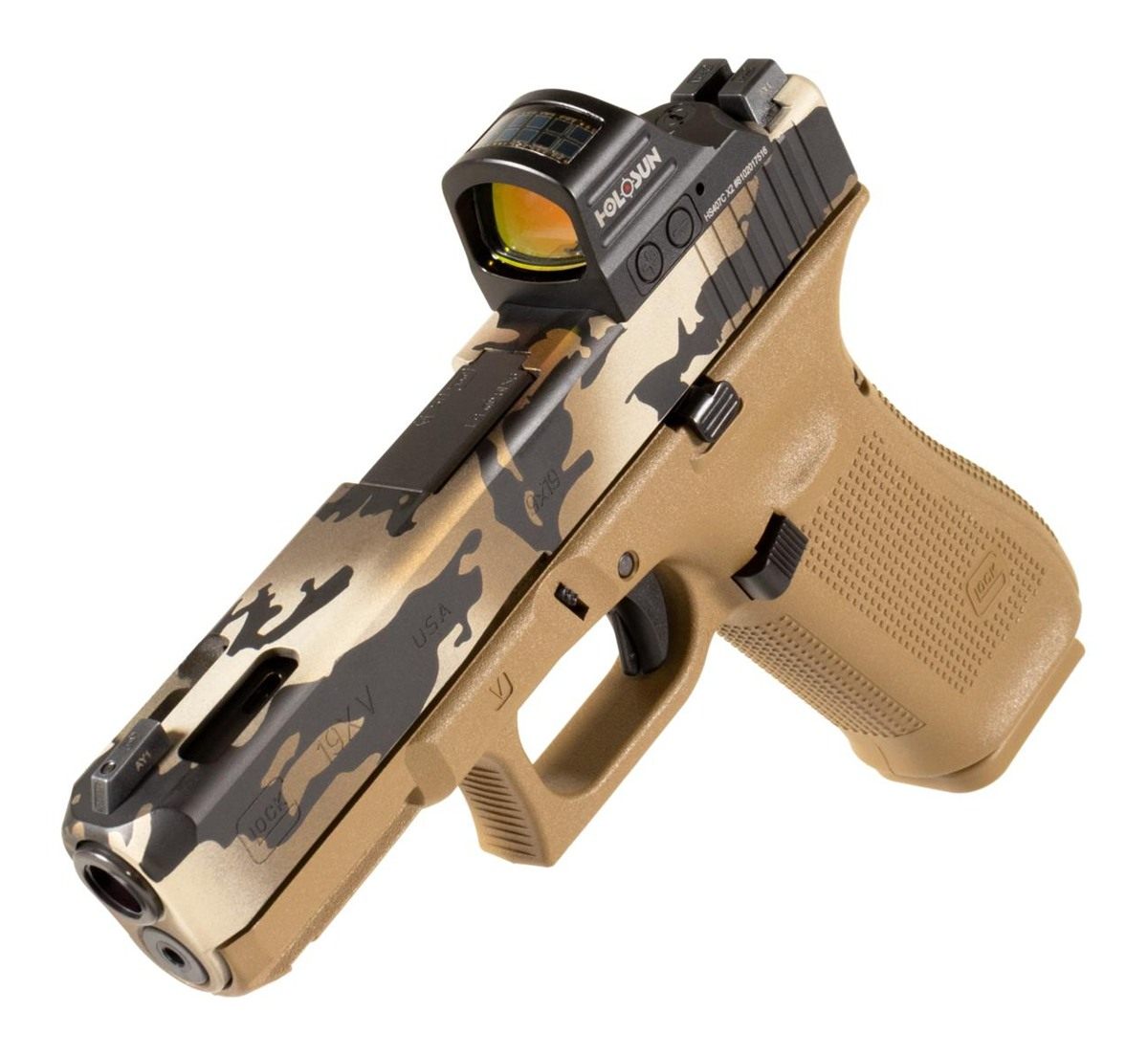 Glock V-Series Model 19x OR Camo Handgun 9mm Luger 17rd Magazines (3) 4.02i
