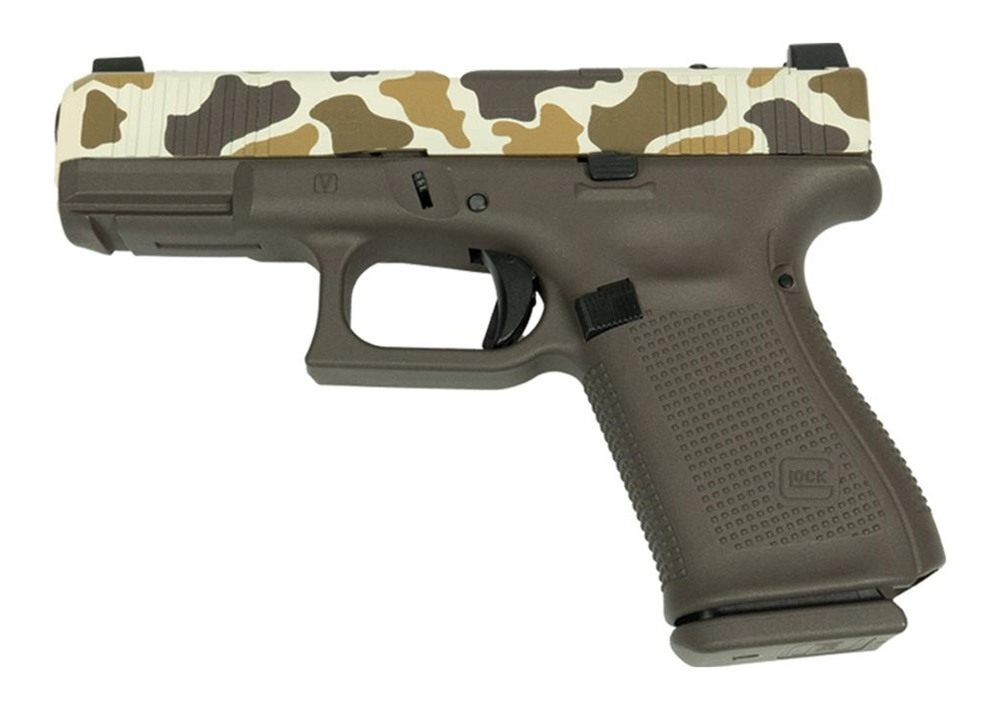 Glock V-Series Model 19 Duck Camo Cerakote Handgun 9mm Luger 15rd Magazines view 3