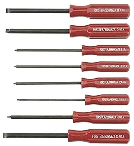 Forster Products 8-Piece Gunsmith Screwdriver Set, Hollow Ground Tips with