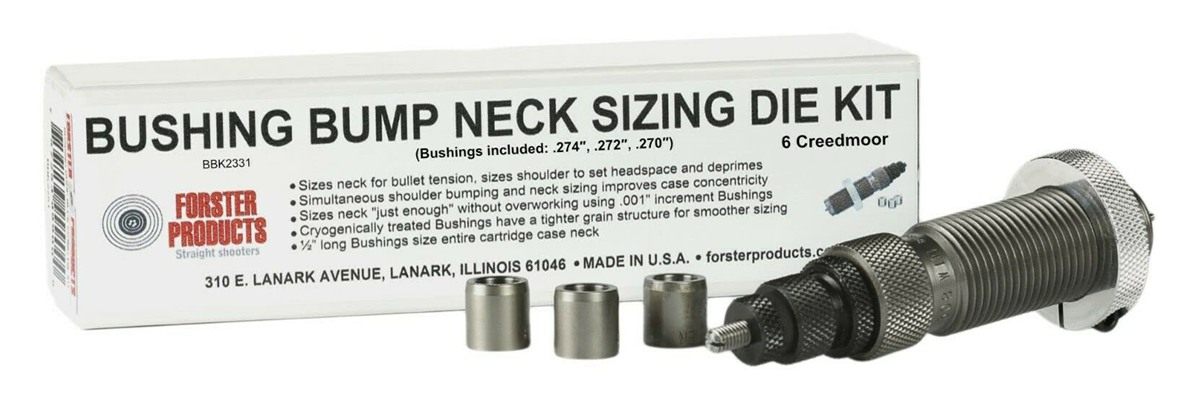 Forster Products Precision Plus Bushing Bump Neck Sizer Die with 3 6.5MM Cr