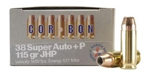 Corbon Ammo 38 Super + P 115GR JHP 20RD 25BX/CS