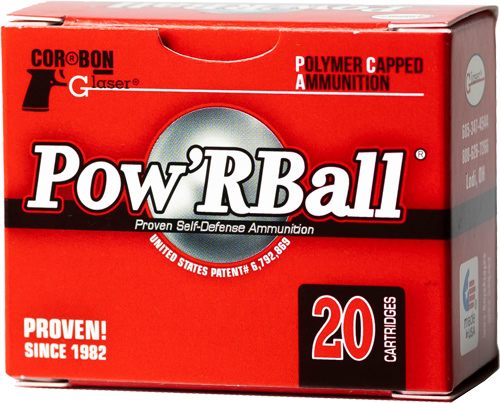 Glaser Pow'RBall Handgun Ammunition .45 ACP 165 gr JHP 1225 fps 20/box