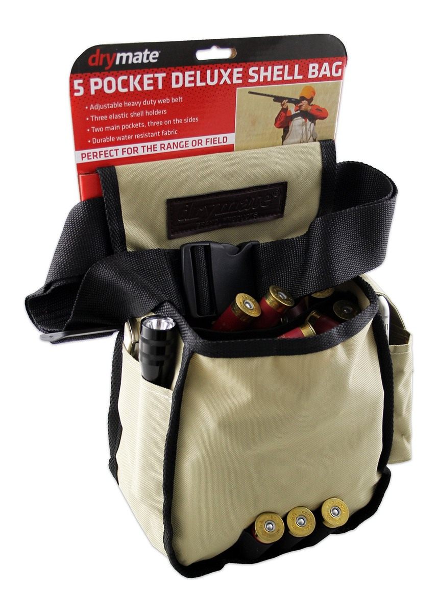 Drymate DSB-WBB Deluxe Five Pocket Shotgun Shell Bag with Belt, One Size, B