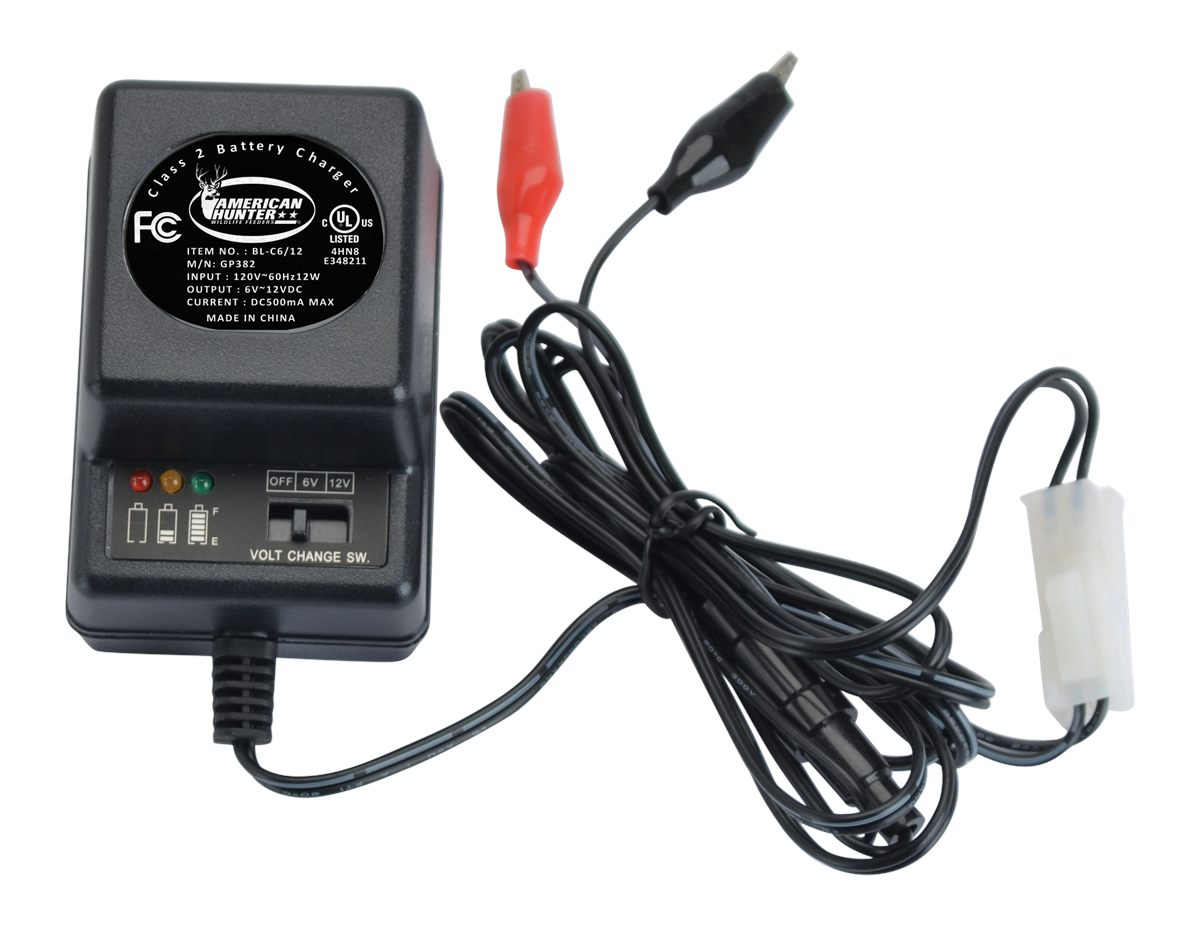 American Hunter 6V/12V Battery Charger | Universal Versatile Durable 500 mA