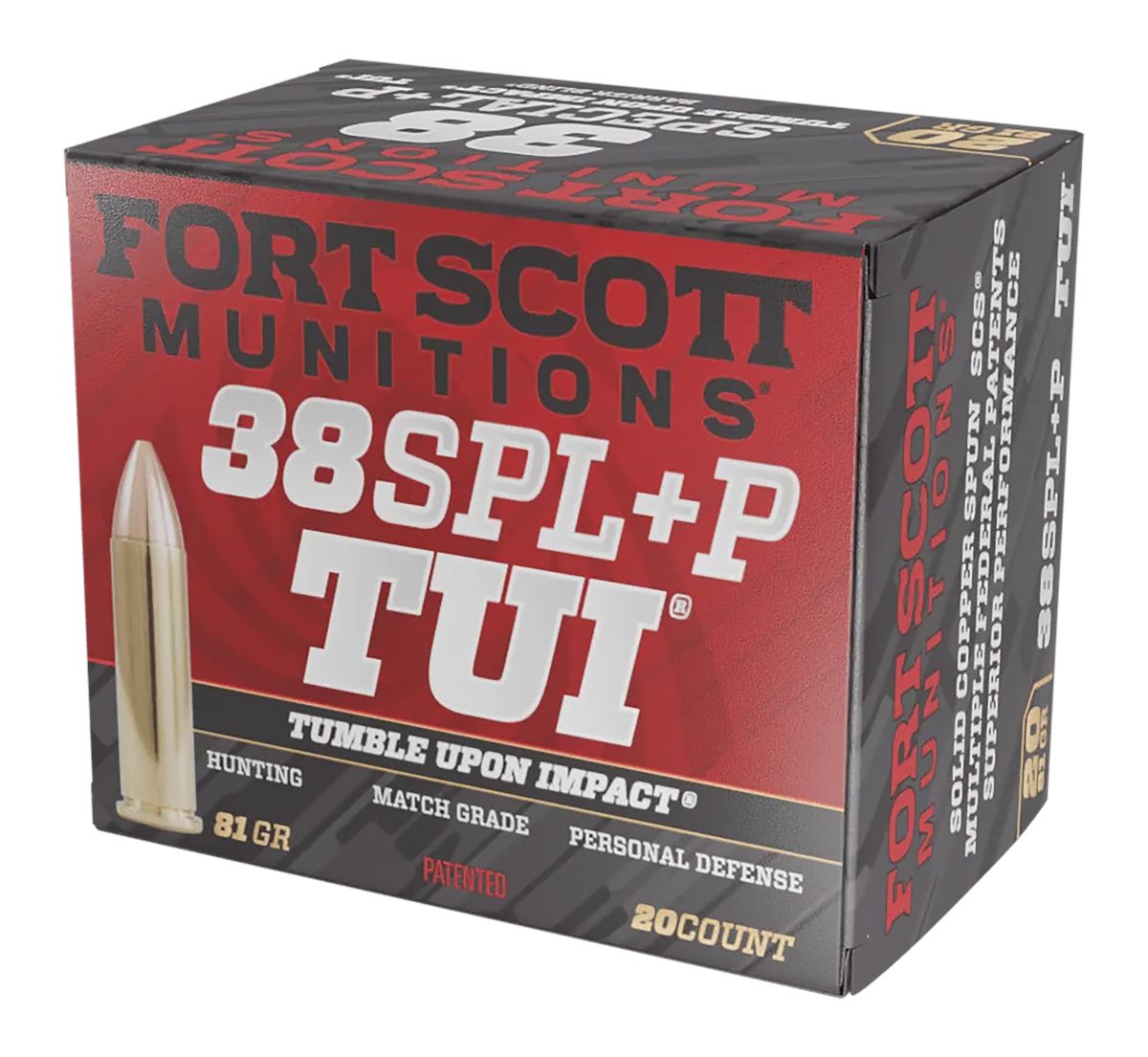 Fort Scott Munitions 38+P081SCV Tumble Upon Impact (TUI) 38 Special+P 81gr