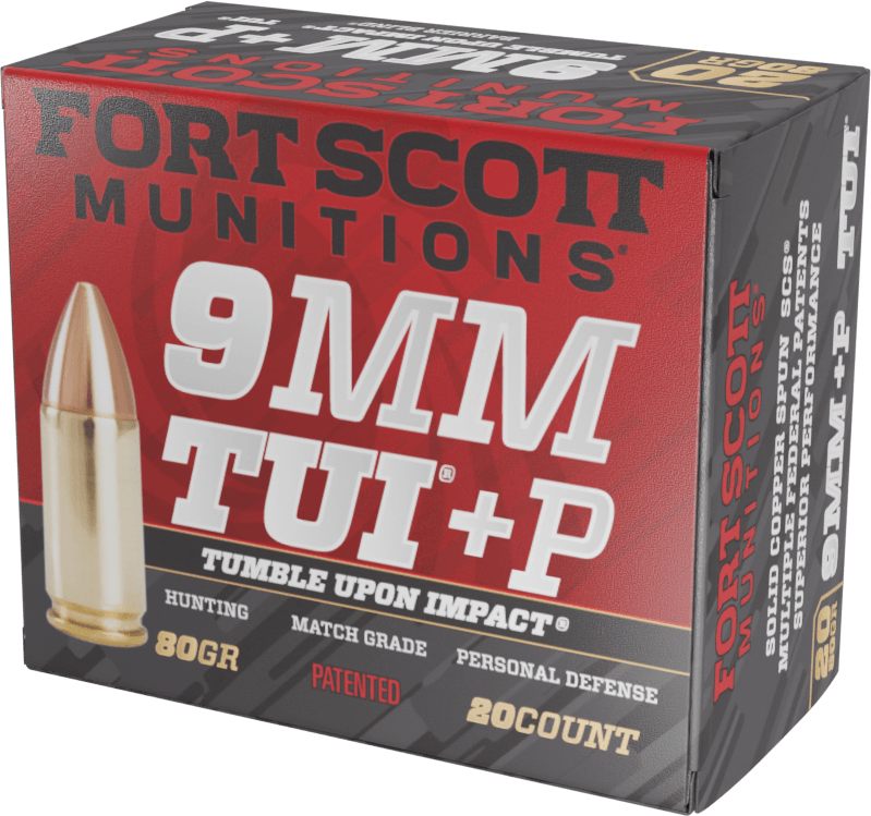 Fort Scott Munitions 9MM+P-080-SCV Tumble Upon Impact (TUI) 80gr Solid Copp
