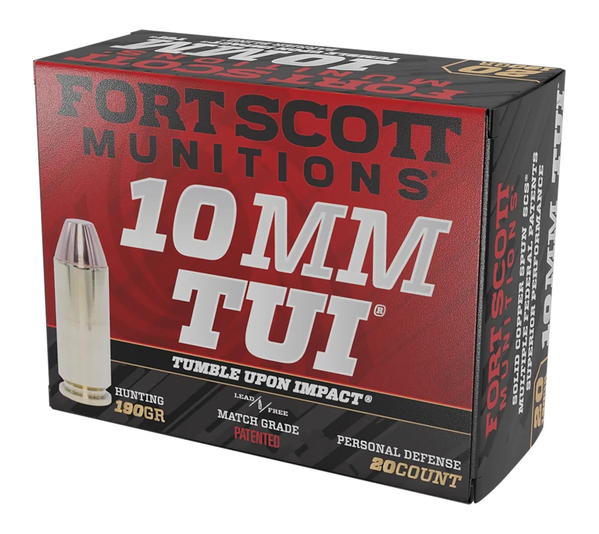 Fort Scott Munitions 10MM-190-SCV2 Claw Defense 190gr Solid Copper Spun 20