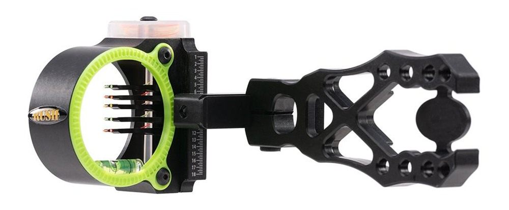 Pure Archery Group Black Gold Rush Sight 5 .019 Pins 4in Dovetail with 3rd view 5