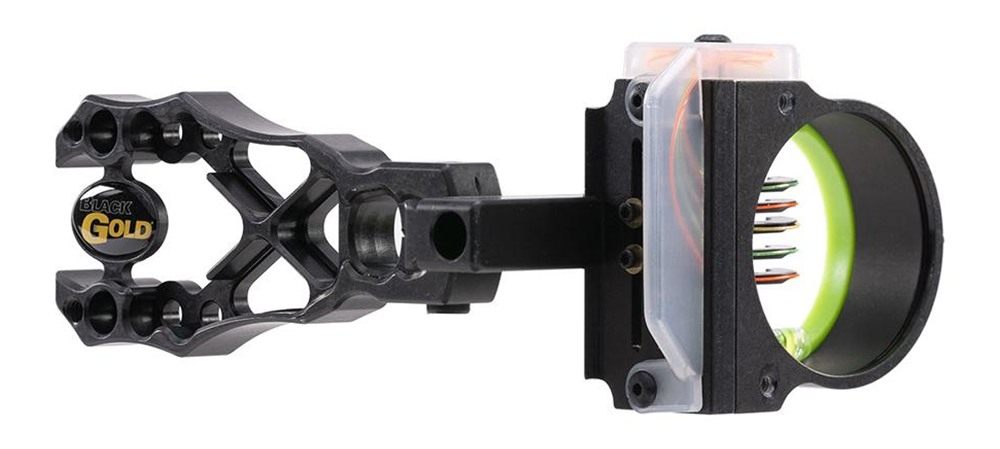 Pure Archery Group Black Gold Rush Sight 5 .019 Pins 4in Dovetail Micro RH view 6