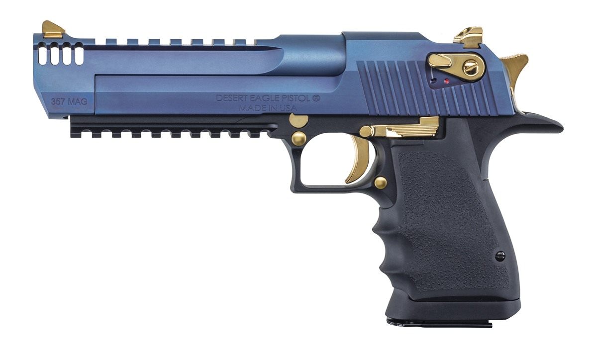 Desert Eagle Mgnm Rsrch LT Weight DE357 Pstl Carbo Blue/Gold Apptmnts 6in B