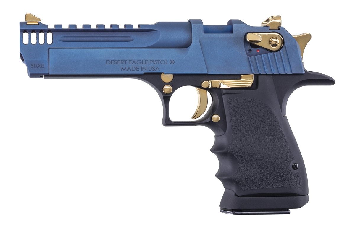 Magnum Research Mgnm Rsrch LT Weight DE50 Pstl Carbo Blue/Gold Apptmnts 5in view 2
