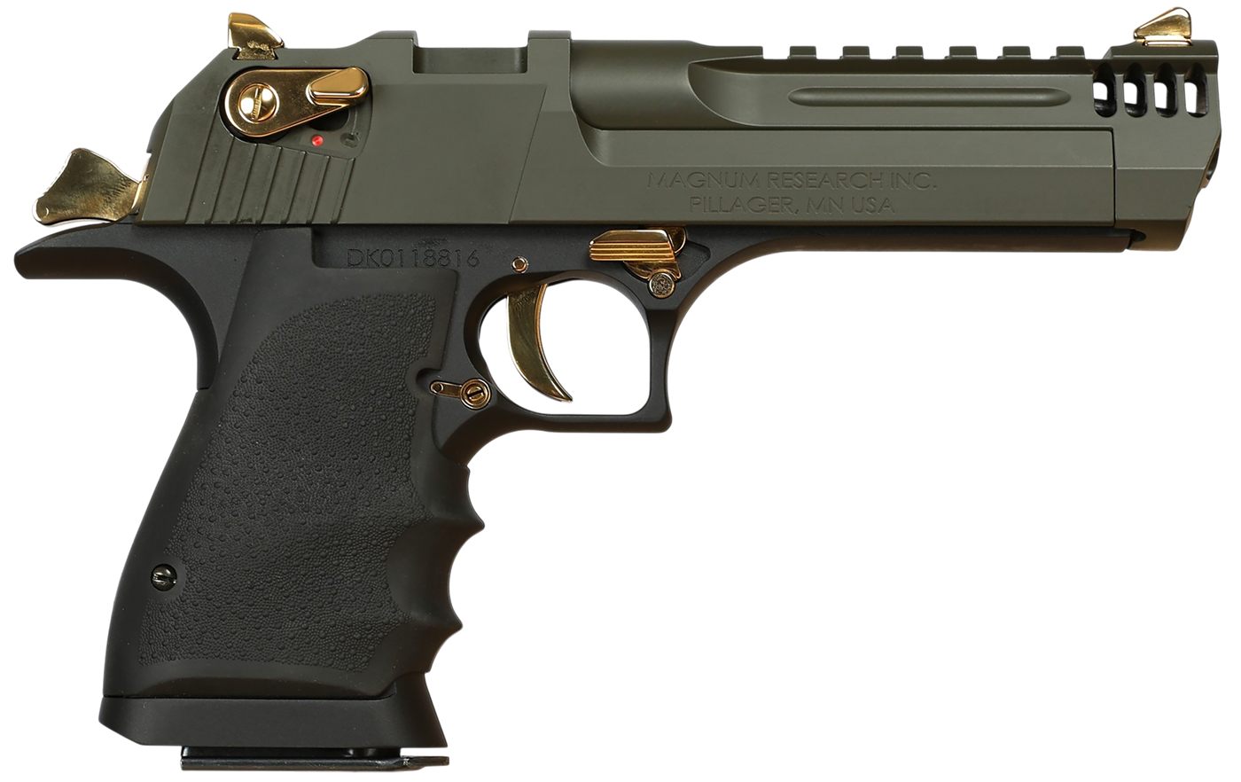 Desert Eagle Mgnm Rsrch LT Weight DE50 Pstl Green/Gold Apptmnts 5in Barrel view 2