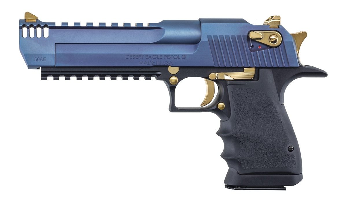 Desert Eagle Mgnm Rsrch LT Weight DE50 Pstl Carbo Blue/Gold Apptmnts 6in Ba