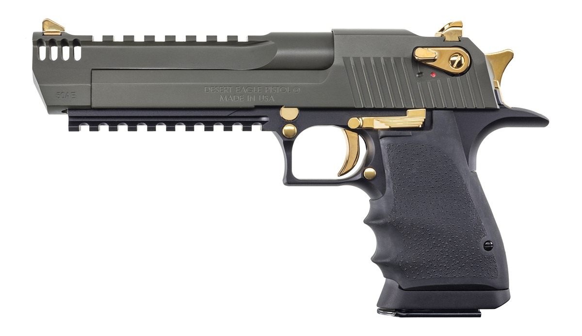 Desert Eagle Mgnm Rsrch LT Weight DE50 Pstl Green/Gold Apptmnts 6in Barrel