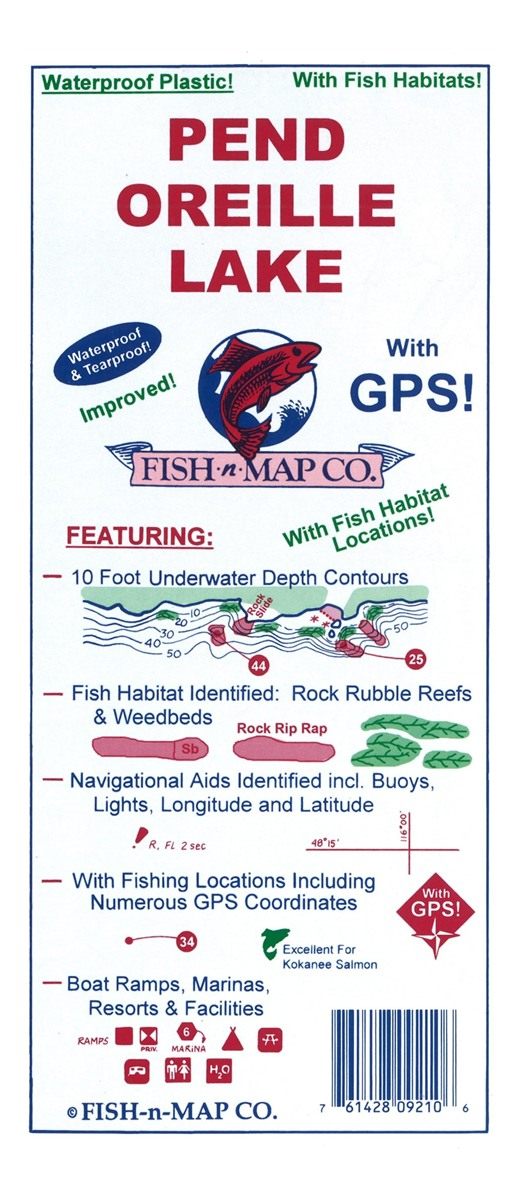 Fish N Map 92106; - Pend Oreille Lake Made By