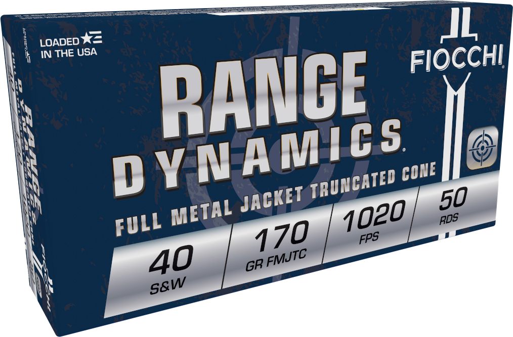 Fiocchi Ammunition 40SWA Range Dynamics W 170gr Full Metal Jacket Truncated view 2
