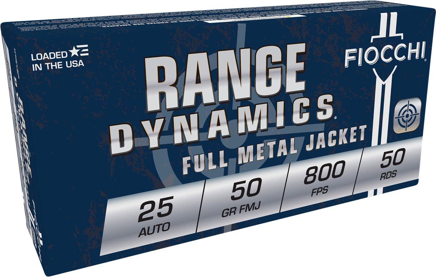 Fiocchi Ammunition Pistol Shooting Dynamics Handgun .25 ACP 50 gr FMJ 800 f