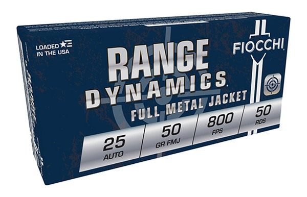 Fiocchi Ammunition Pistol Shooting Dynamics Handgun .25 ACP 50 gr FMJ 800 f view 2
