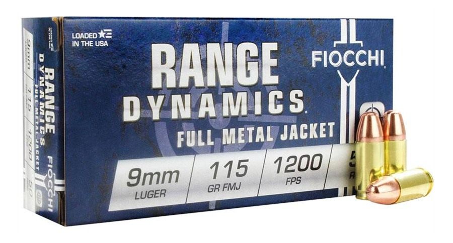 Fiocchi Ammunition 9AP Range Dynamics 9mmLuger 115gr Full Metal Jacket 50 P view 7