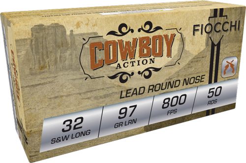 Fiocchi Ammunition 32SWLL Cowboy Action WLong 97gr Lead Flat Point 50 Per B view 2
