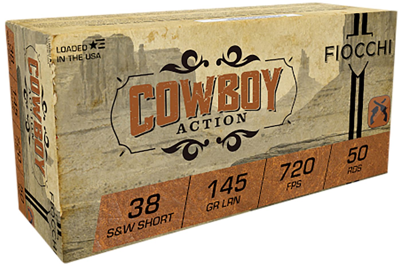 Fiocchi Ammunition 38SWSHL Cowboy Action WShort 145gr Lead Round Nose 50 Pe