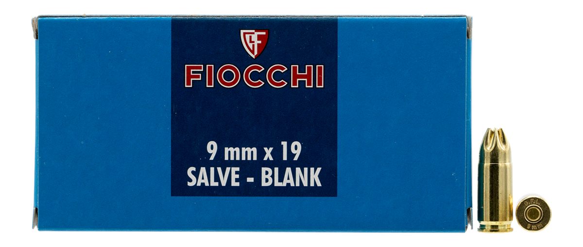 Fiocchi Ammunition 9MMBLANK Pistol Blank 9mmLuger 50 Per Box/20 Case