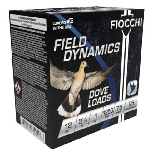 Fiocchi Ammunition 12GT75 Field Dynamics Dove Quail 12 Gauge 2.75in 1oz 7.5 view 3
