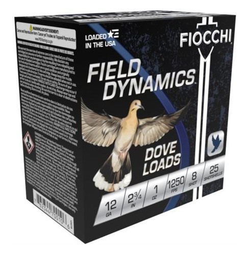Fiocchi Ammunition 12GT8 Field Dynamics Dove Quail 12 Gauge 2.75in 1oz 8 Sh view 3