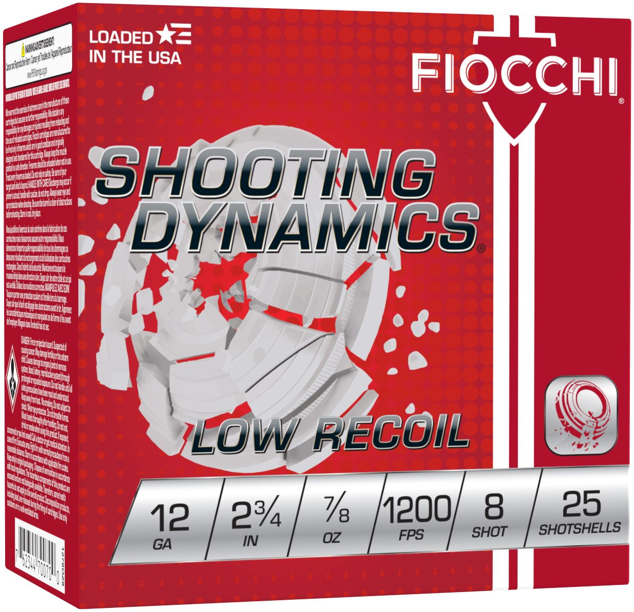 Fiocchi Ammunition 1278OZ8 Exacta Target Low Recoil Trainer 12 Gauge 2.75in
