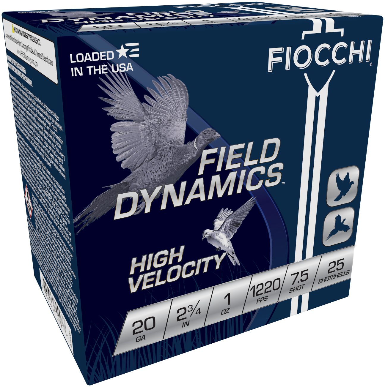 Fiocchi Ammunition 20HV75 Field Dynamics High Velocity 20 Gauge 2.75in 1oz