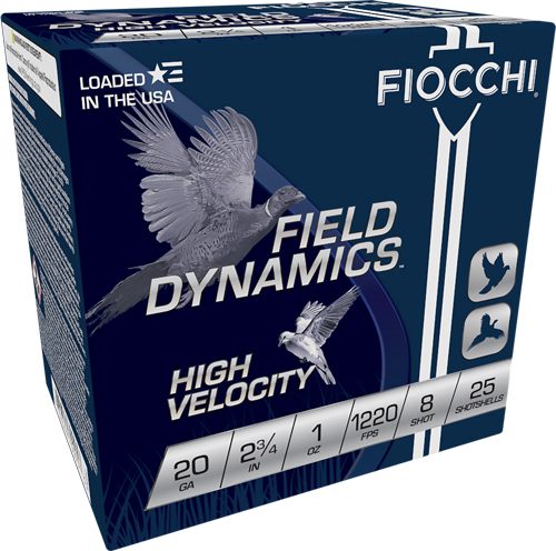 Fiocchi Ammunition 20HV8 Field Dynamics High Velocity 20 Gauge 2.75in 1oz 8 view 2
