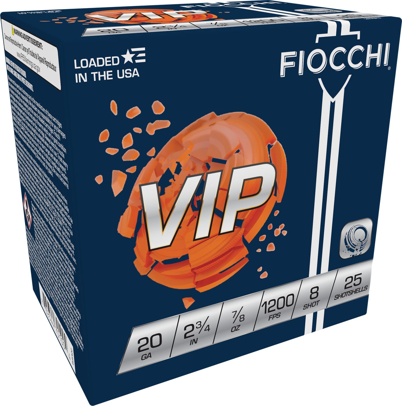 Fiocchi Ammo 20VIP8 Exacta Target VIP 20 Gauge 2.75in 7/8oz 8 Shot 25 Per B