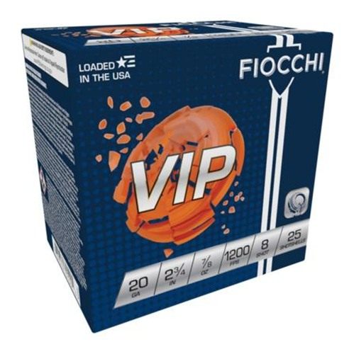 Fiocchi Ammo 20VIP8 Exacta Target VIP 20 Gauge 2.75in 7/8oz 8 Shot 25 Per B view 2